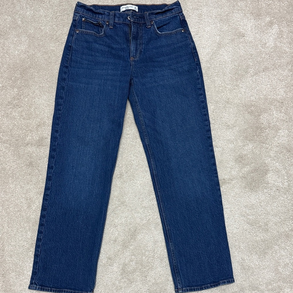 Abercrombie & Fitch Dark Blue Straight Leg Jeans